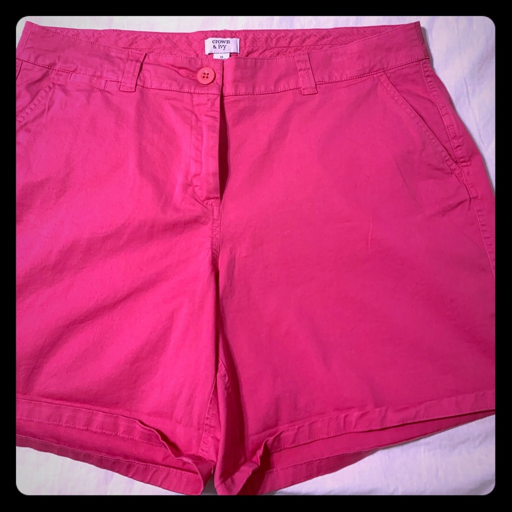 Crown And Ivy Hot Pink Shorts, Size 12